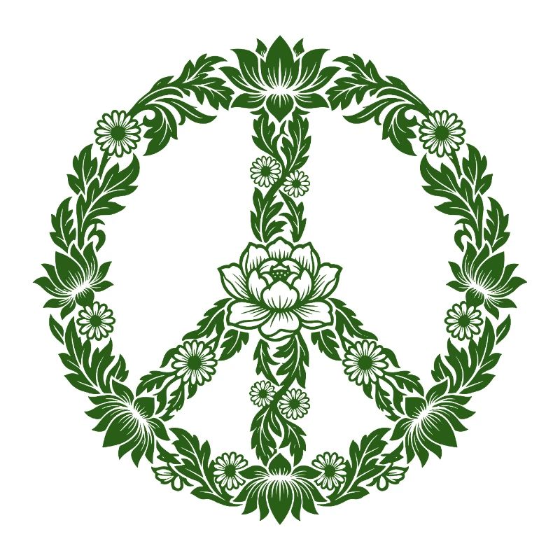 Peace Sign Floral Boho Style