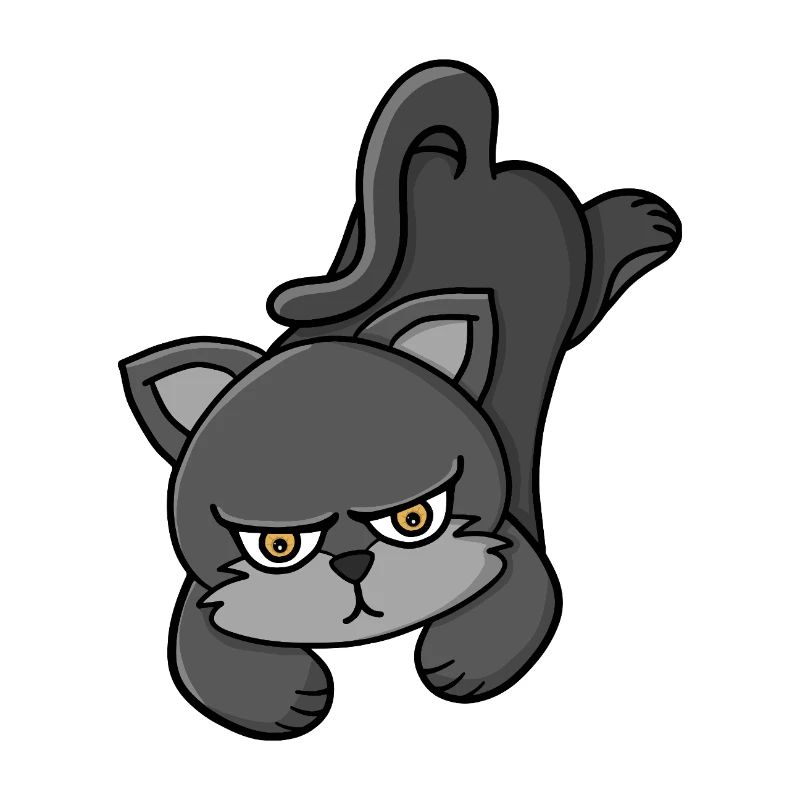 Chat Gris Grognon