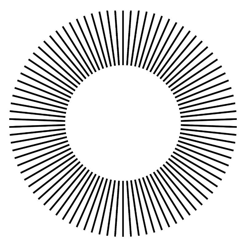 Conception de la composition des cercles de lignes