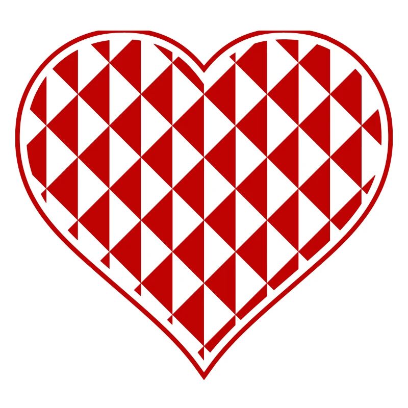 Geometric Heart Pattern Red-Black
