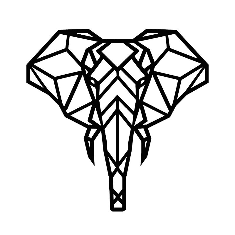 Elephant Geometric Drawing