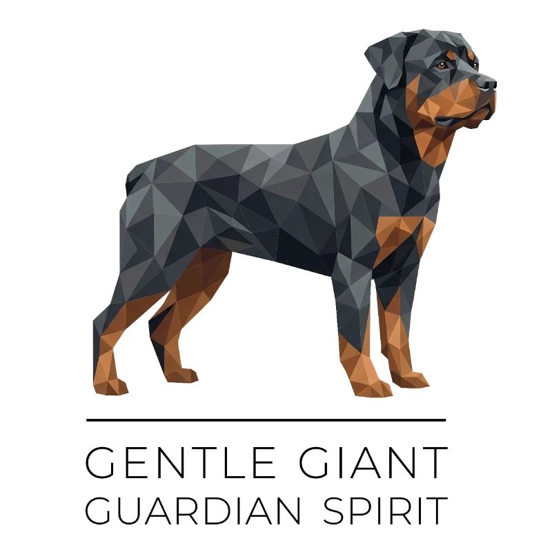 Art Low-Poly Rottweiler - Géant doux
