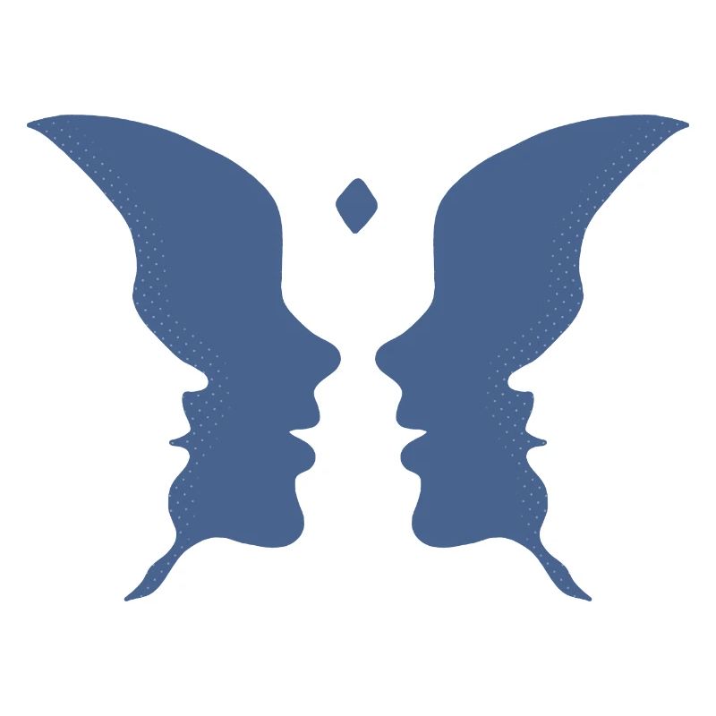 Küssende Gesichter oder ein Schmetterling