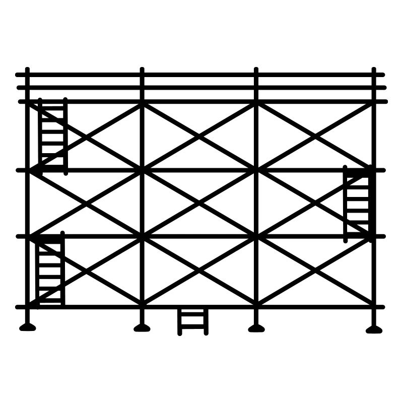 Scaffolding silhouette, construction scaffolding