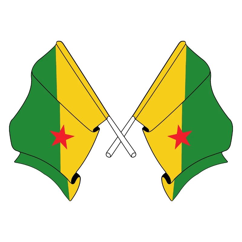 Deux drapeaux croisés de la Guyane