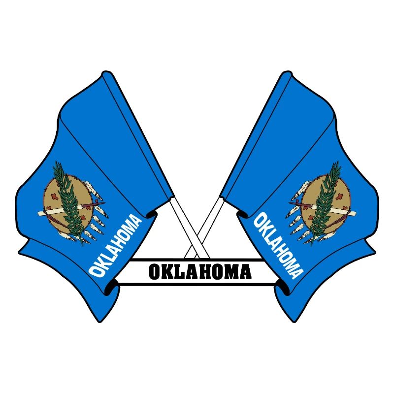 Two flags text OKLAHOMA