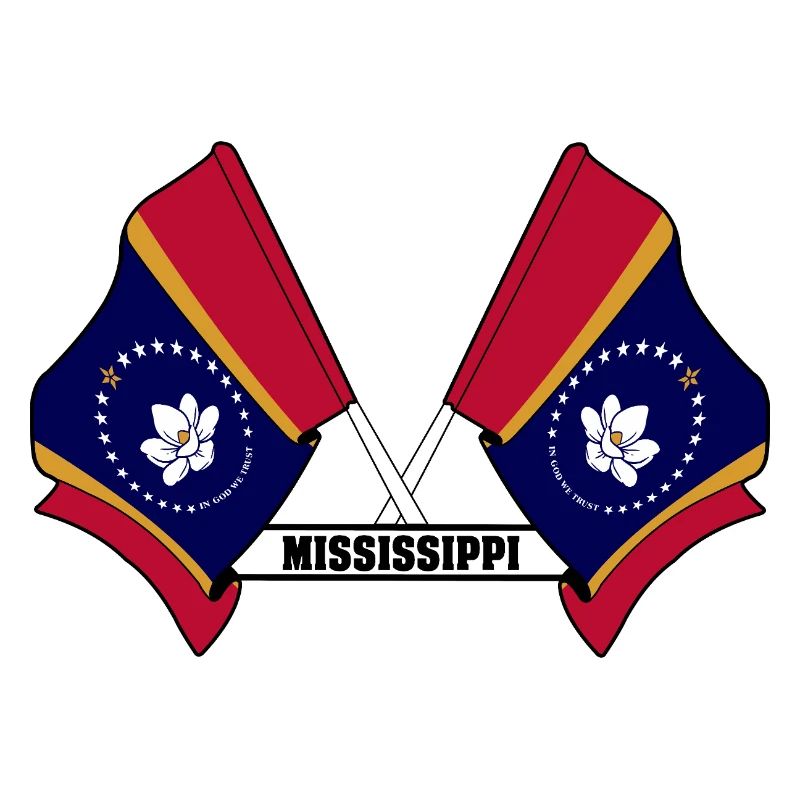 Two flags text MISSISSIPPI