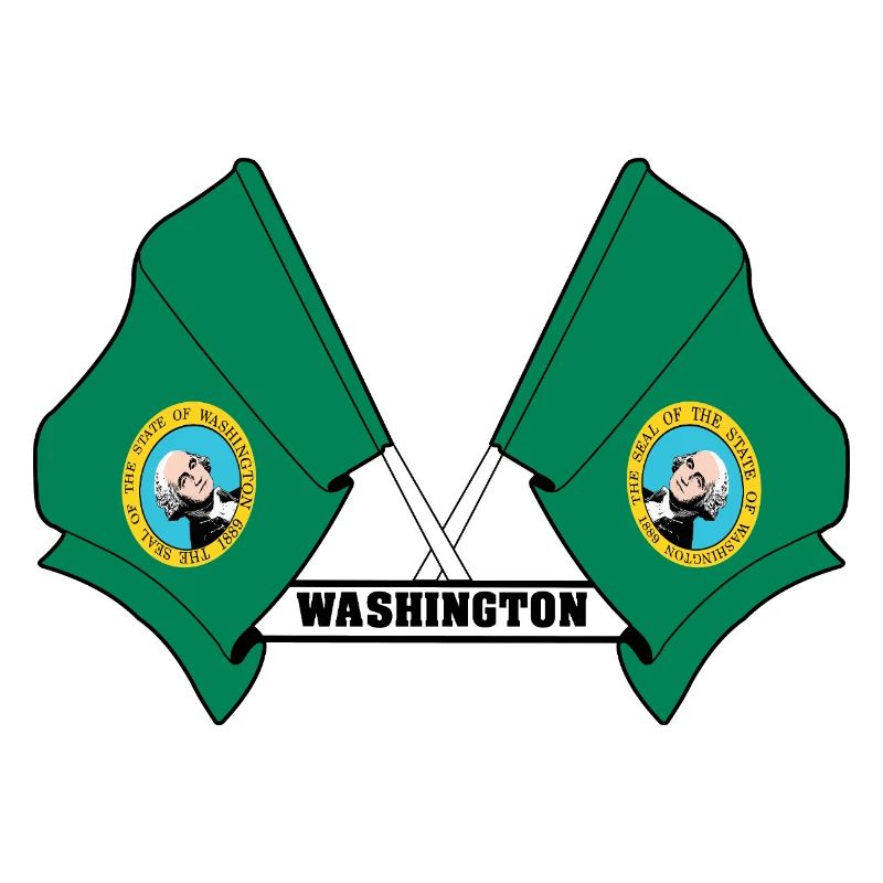 Deux drapeaux texte WASHINGTON