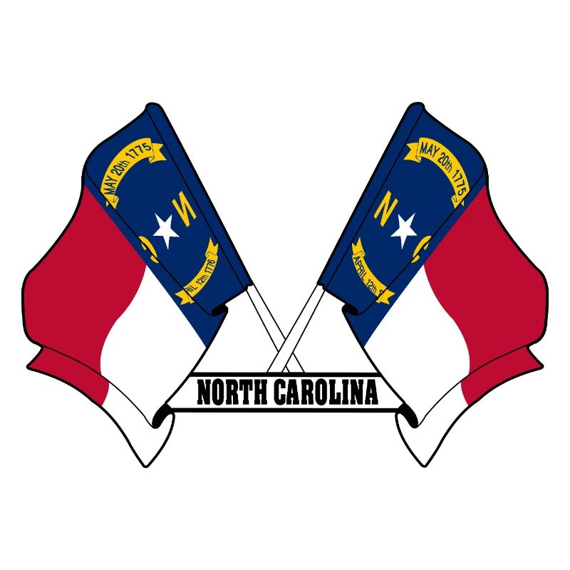 Two flags text NORTH CAROLINA