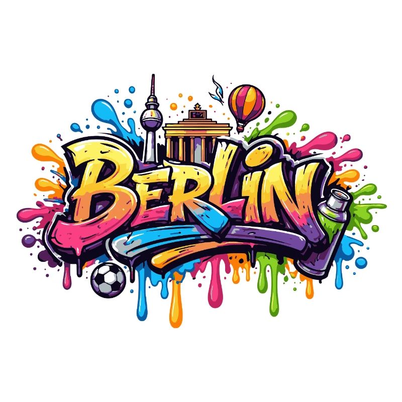 Berlin Graffiti Lettering with Colour Effects