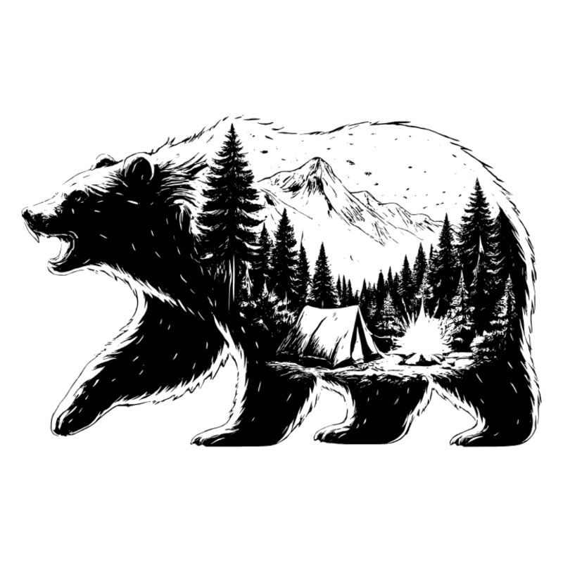 Bear camping landscape
