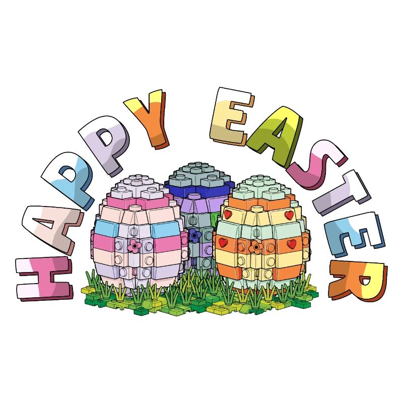 Happy Easter Brick Builder Easter Eggs Bricks