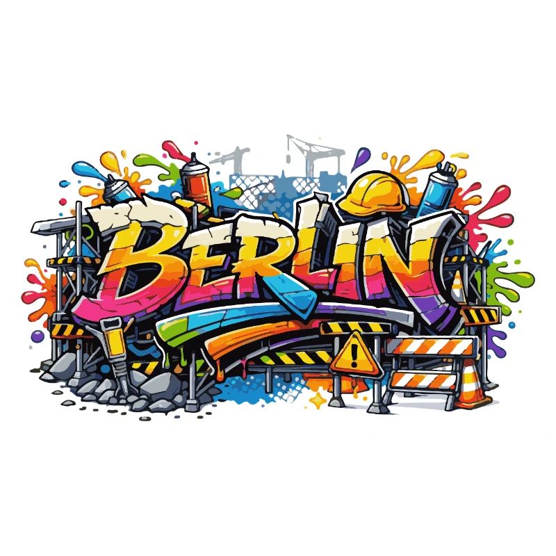 Berlin Graffiti Baustellen Style mit Farbeffekten