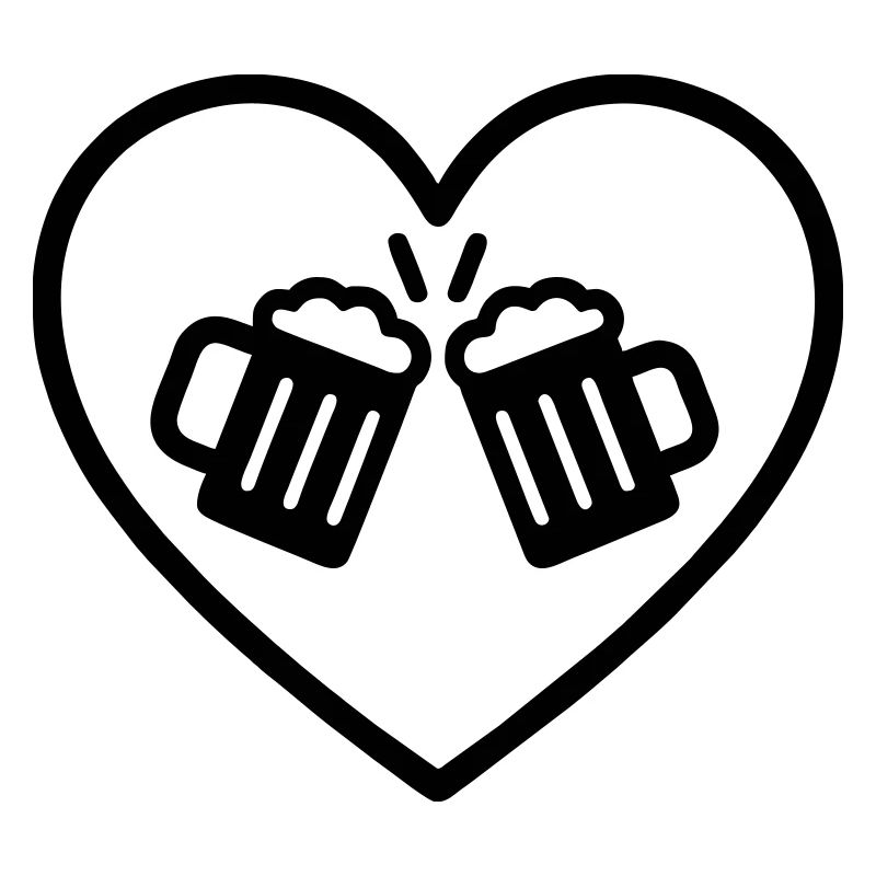 Bier Team Herz Freunde Prost Party Geschenk