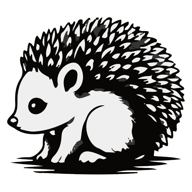 Silhouette Hérisson Monochrome