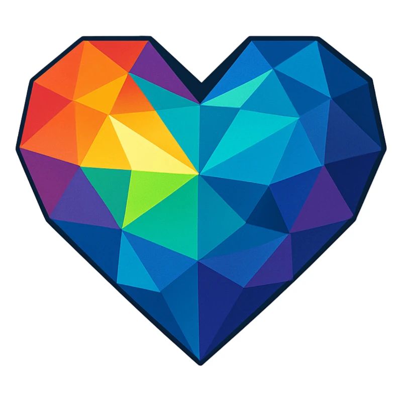 Coeur Low Poly - Amour - Saint-Valentin