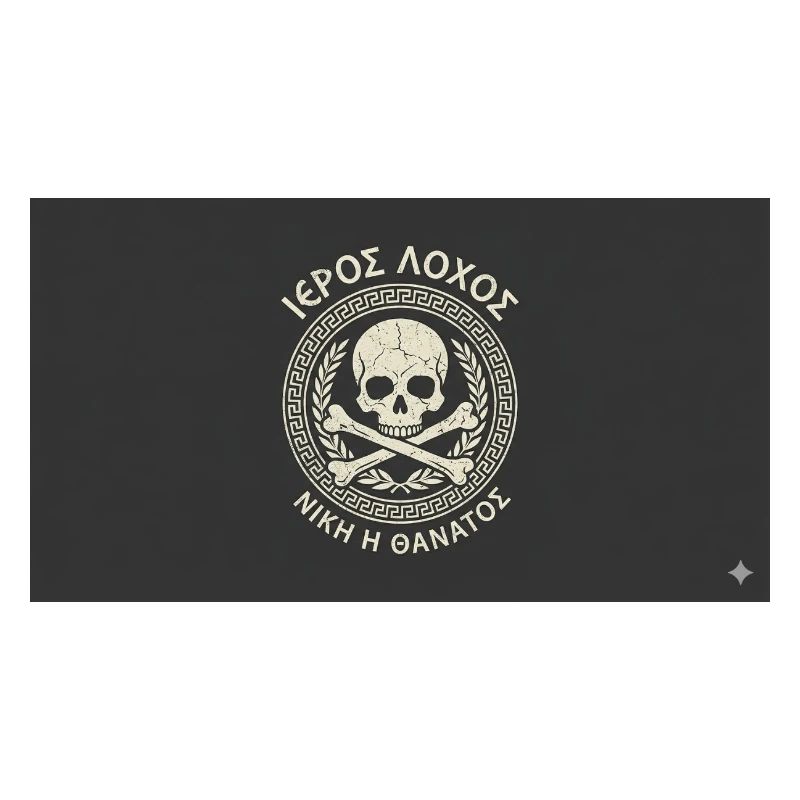 Skull in Laurel Circle Pattern