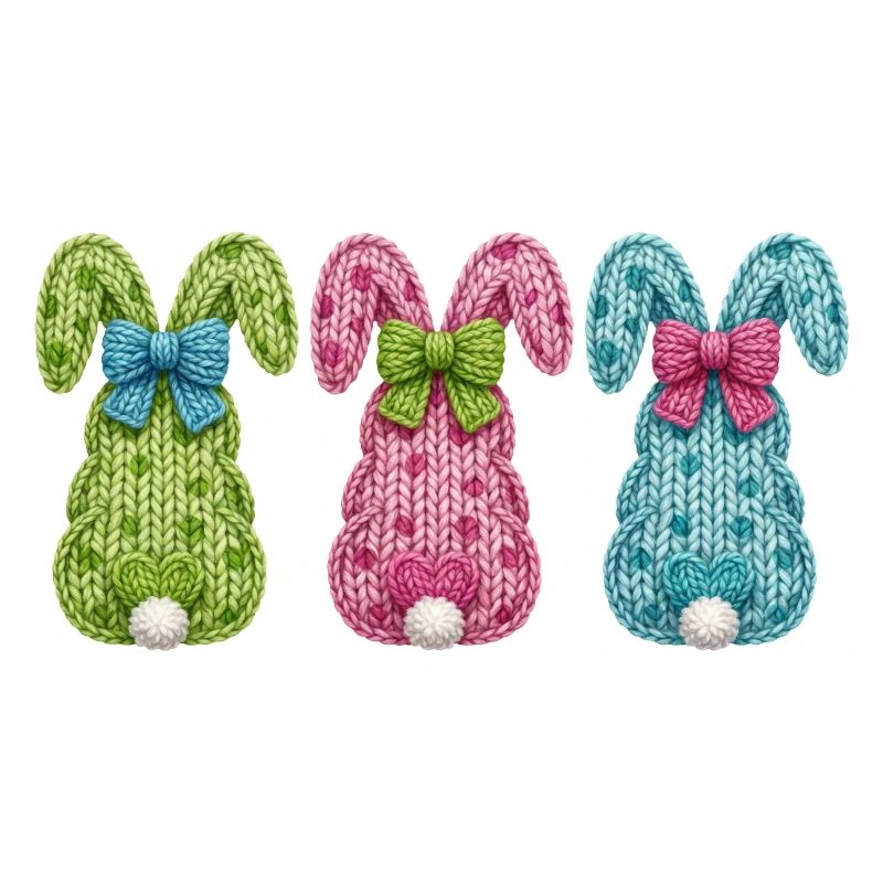 Easter Bunnies Easter Bunny 3 Bunnies Faux Yarn Easter