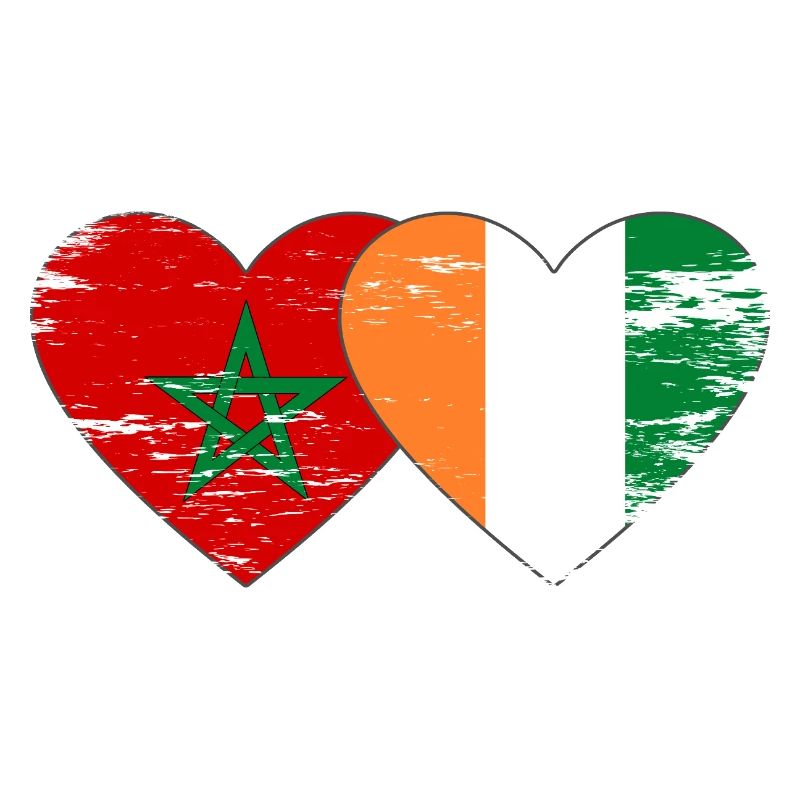 Cœur du drapeau marocain de Côte d’Ivoire utilisé