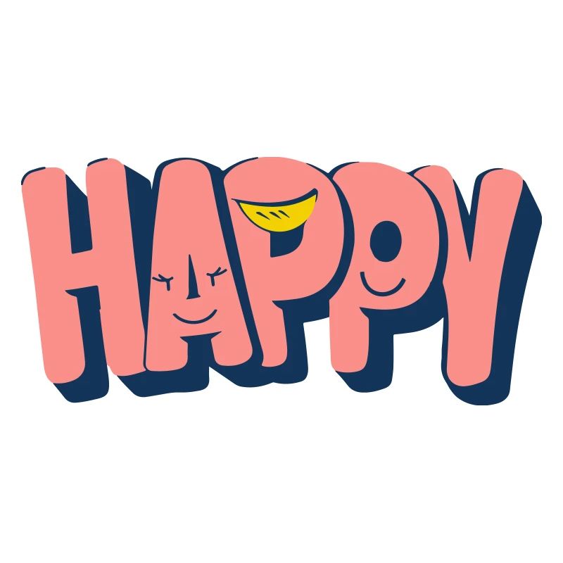 Happy Text with Faces