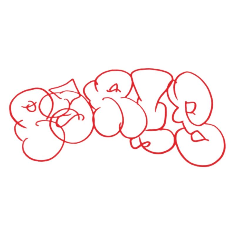 Red Graffiti Bubble Paris Lettering