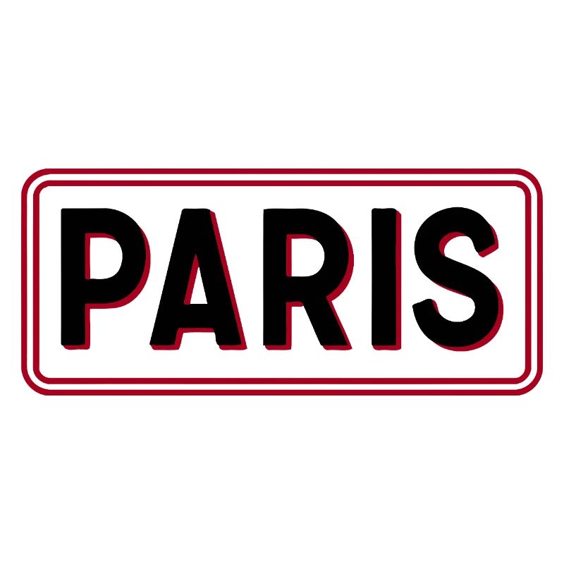 Paris Cadre Rouge Typographie