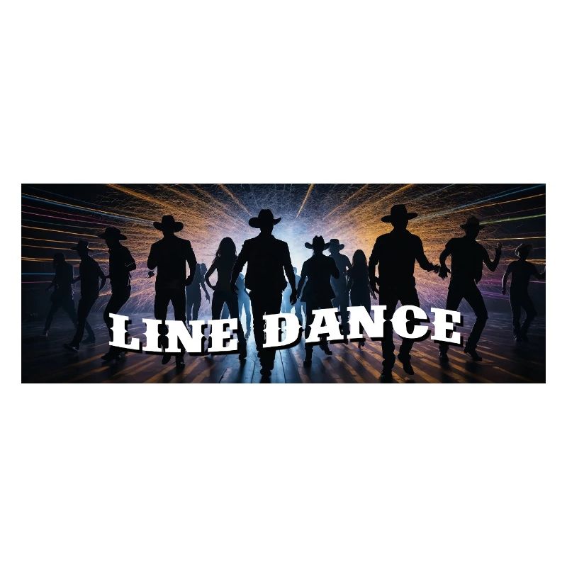 Line dance group dancing
