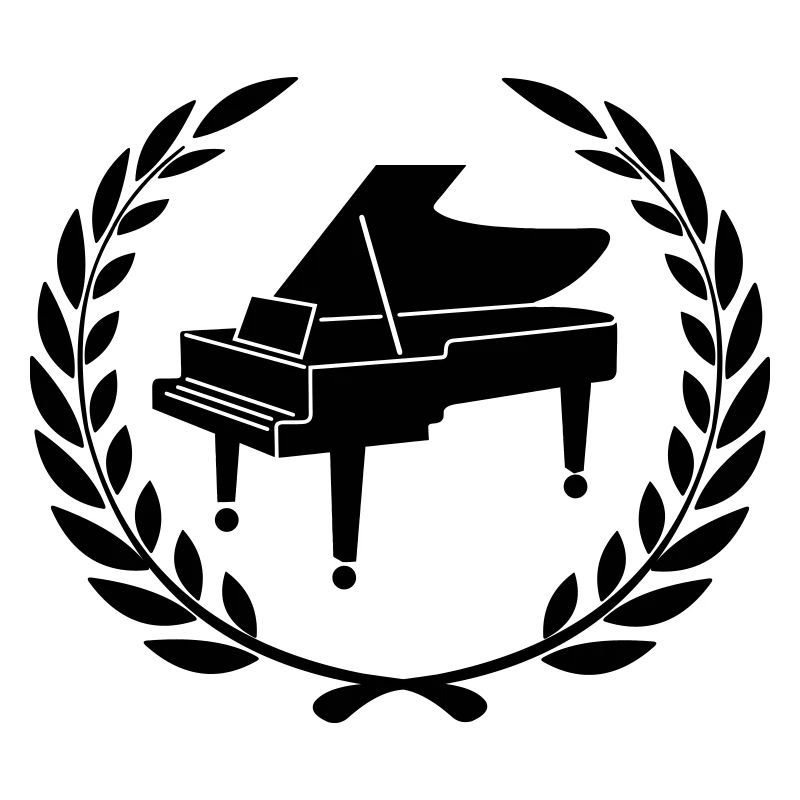 Logo de piano pour couronne de laurier.