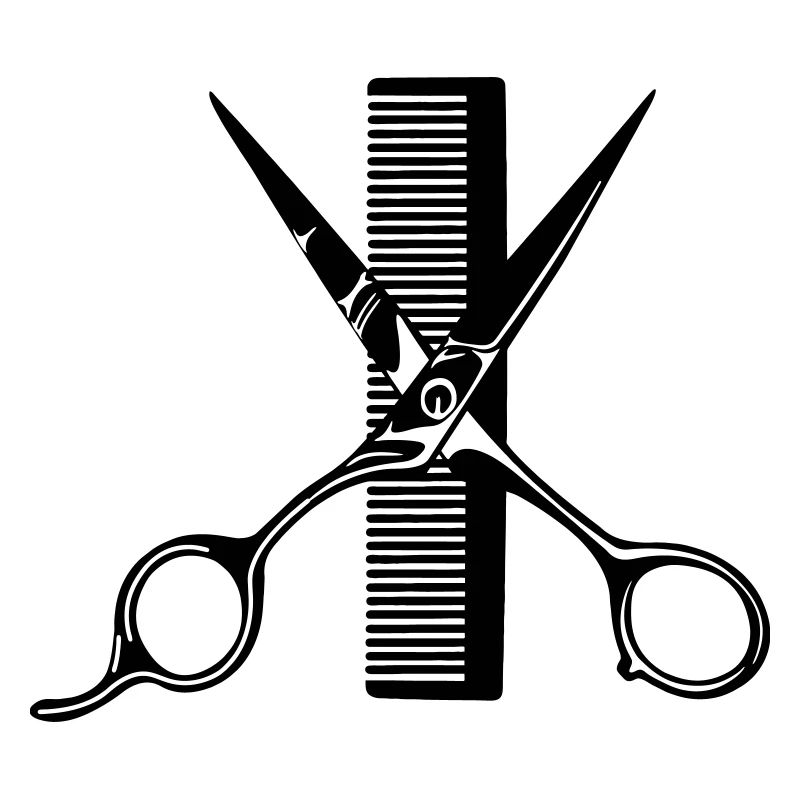 Scissors crossed with comb