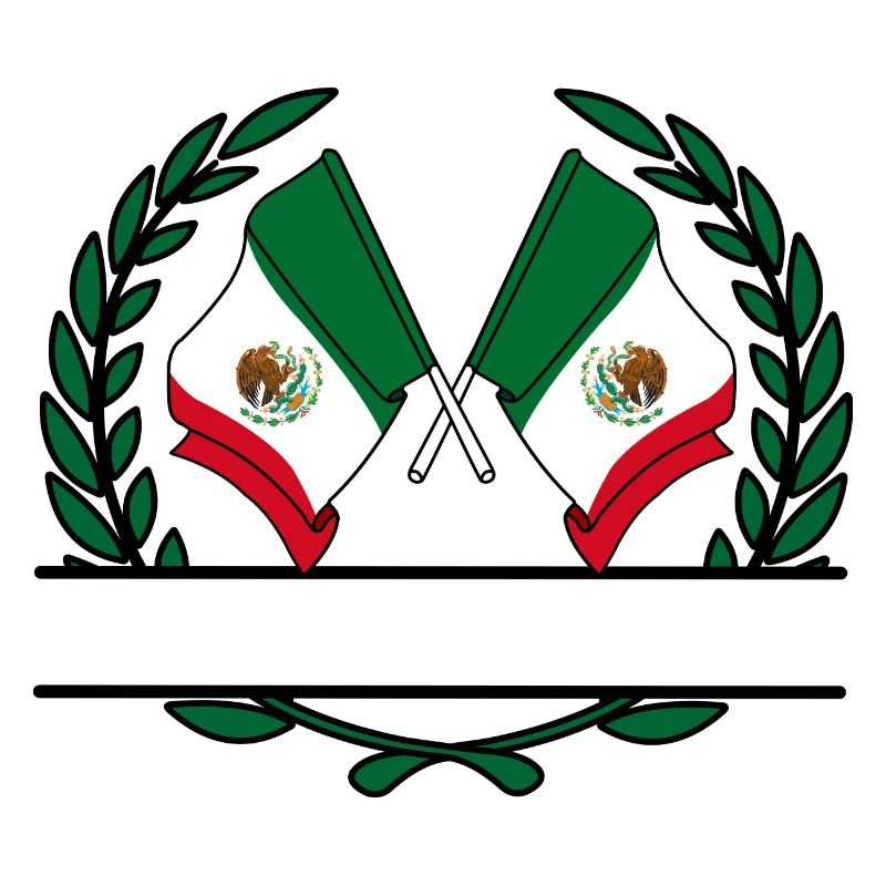 Drapeaux Mexique bannière couronne de laurier