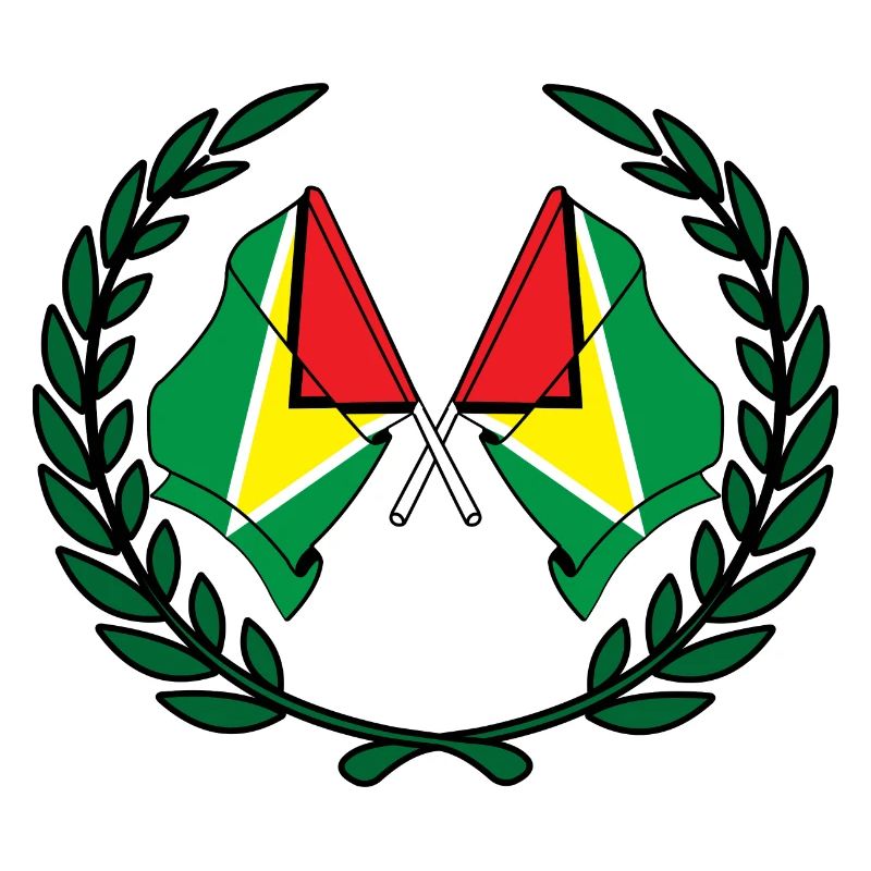 Drapeaux Guyane en couronne de laurier