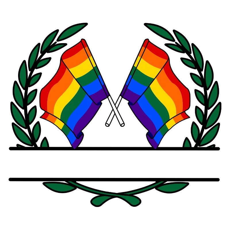 Flags Rainbow laurel wreath banner