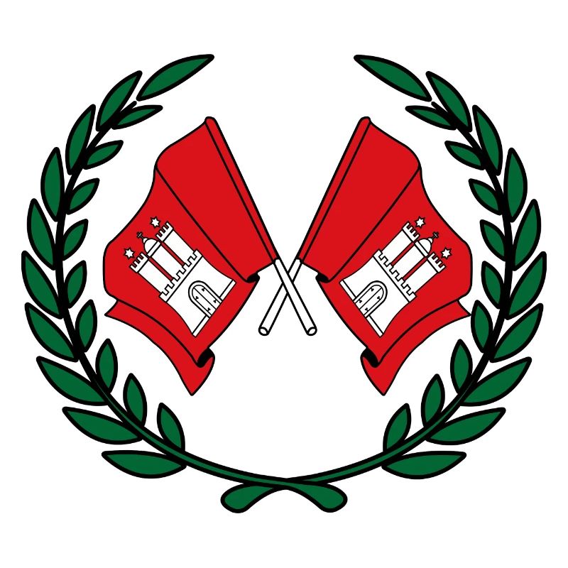 Drapeaux Couronne de laurier de Hambourg