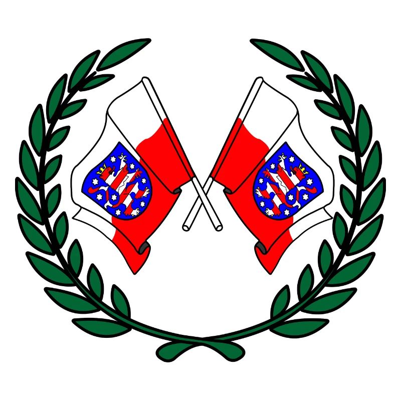 Flags Thuringia laurel wreath