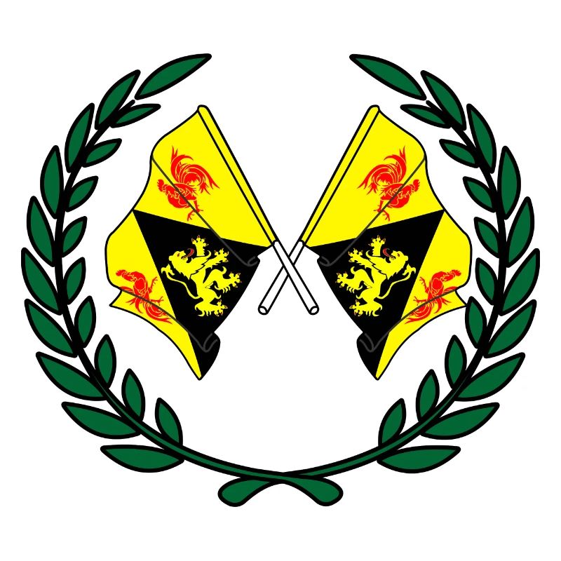 Flaggen von Wallonisch-Brabant im Lorbeerkranz
