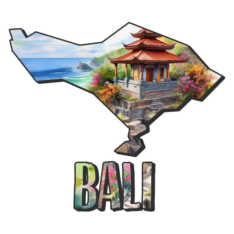 Watercolor Map Bali