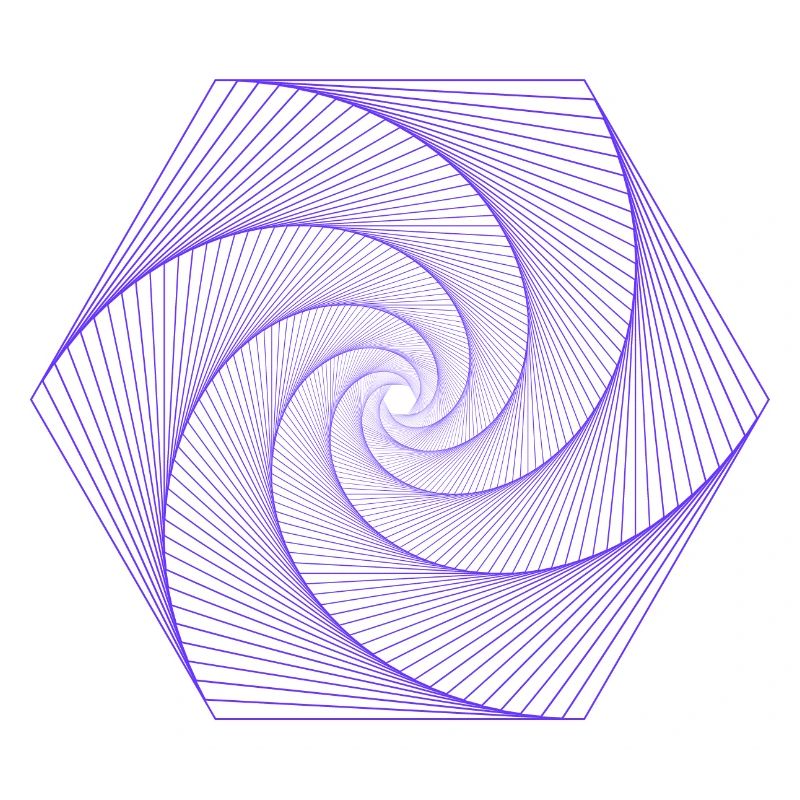 Spiral in hexagonal pattern