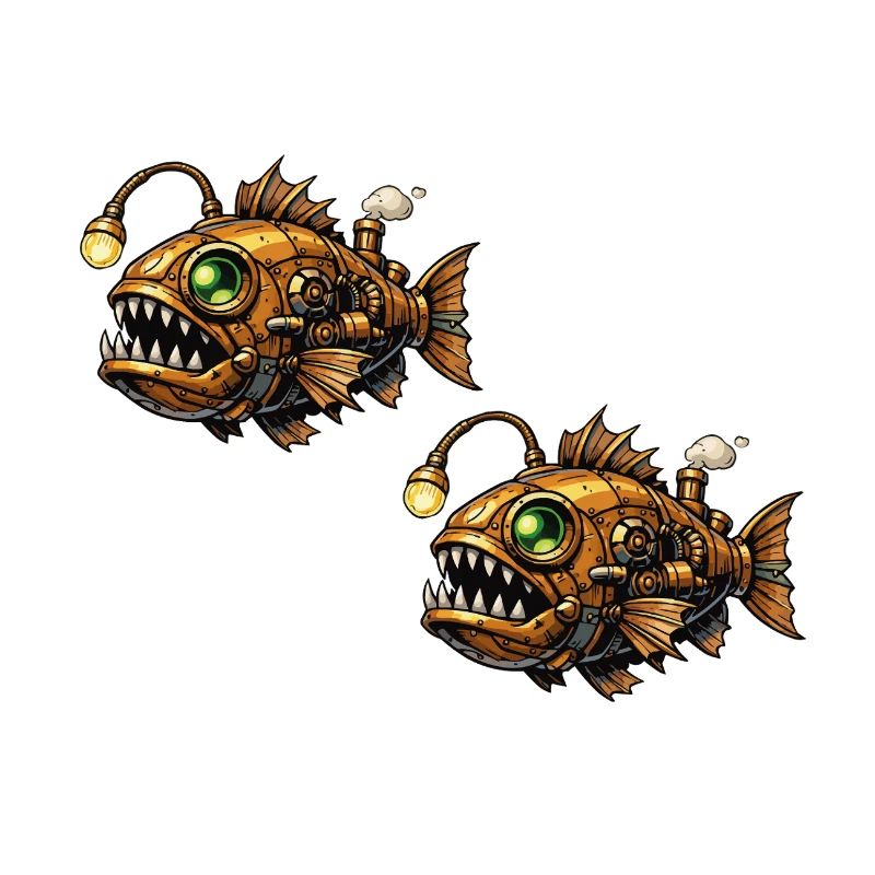 Piranhas des eaux profondes steampunk