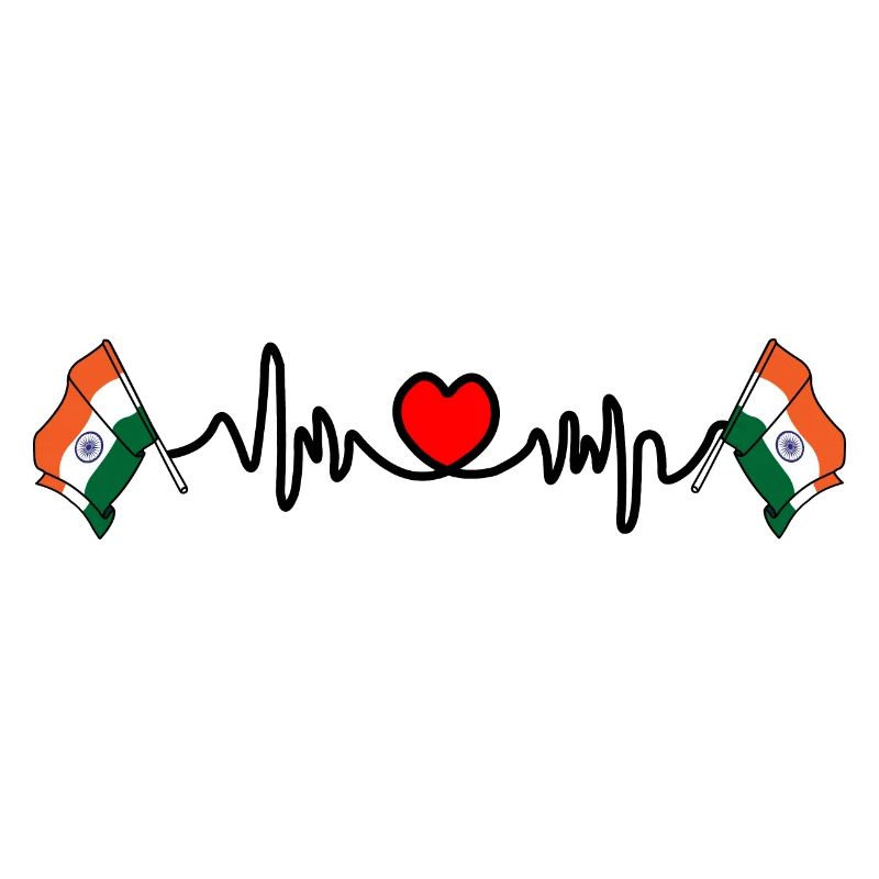 Herzfrequenz Cardio Flagge Indien
