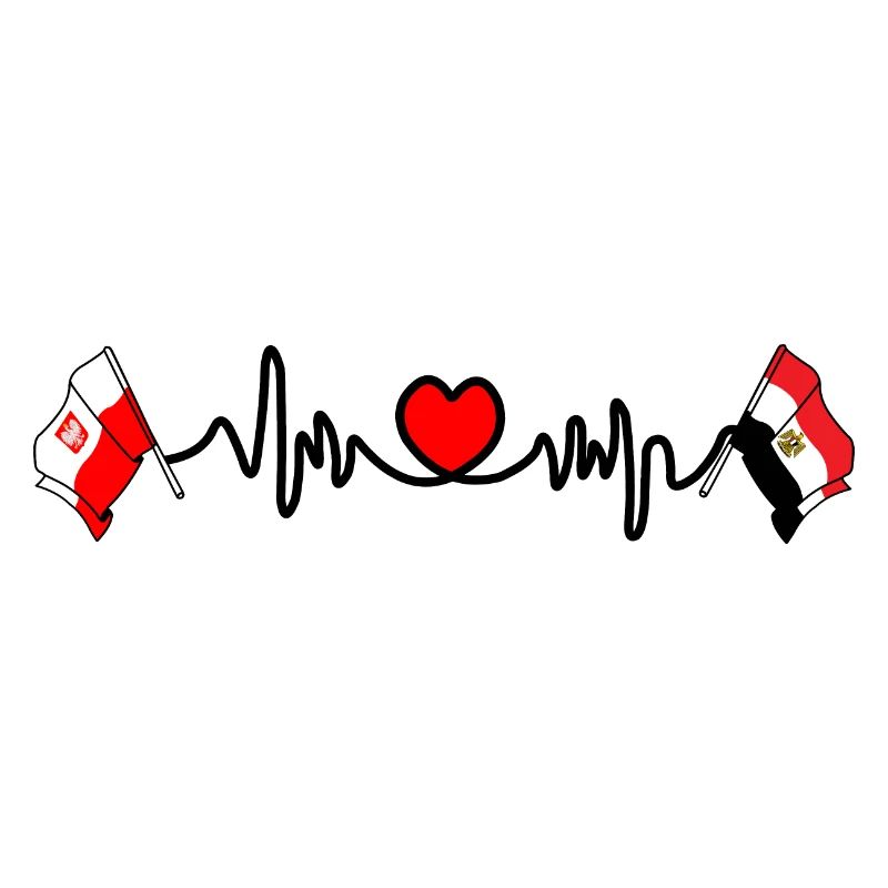Cardio heart Drapeau Pologne, drapeau Égypte