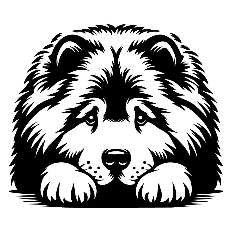 Chow Chow Head with Paws