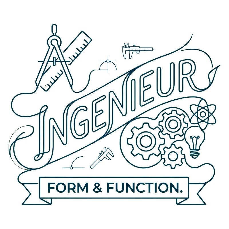 Ingenieur Form Function Line Art Zirkel