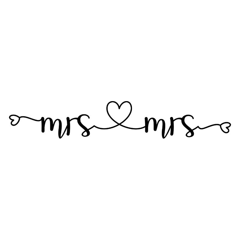 Mrs & Mrs Wedding Heart Design for Lesbian Couples
