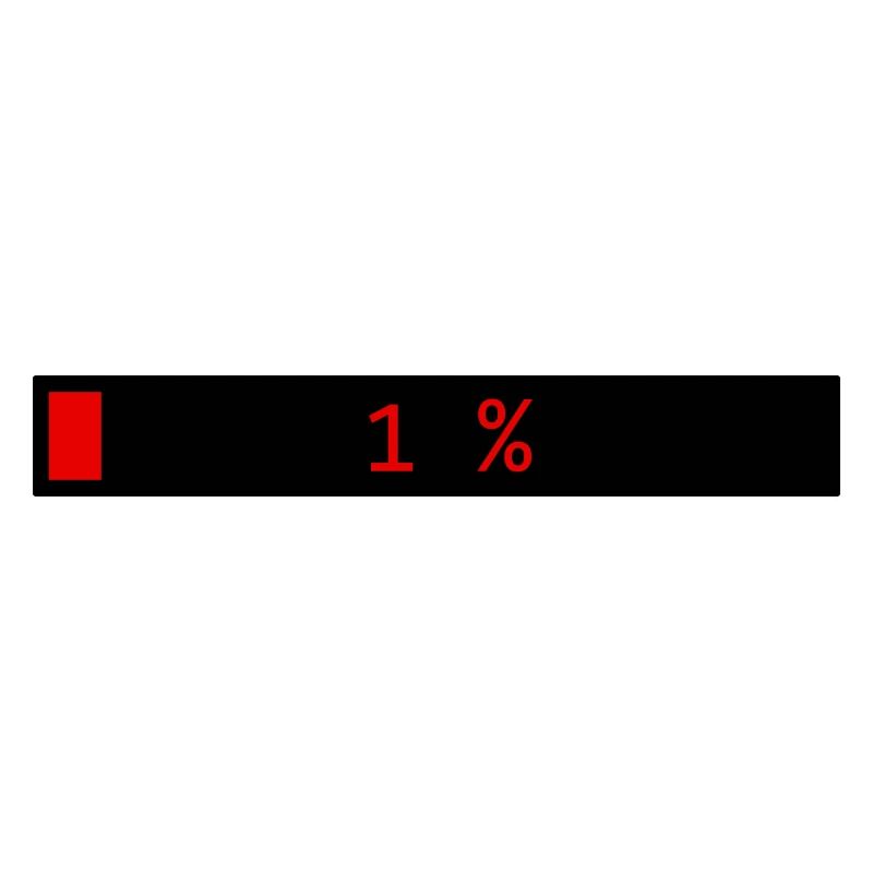 Rectangle loading bar Black Red 1%