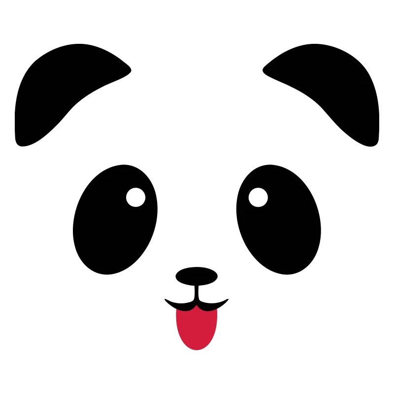 Langue de visage de panda