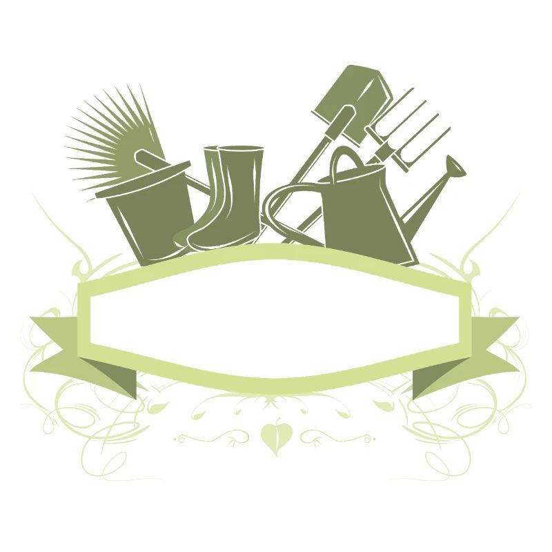 Bannière de jardin décorative avec outils