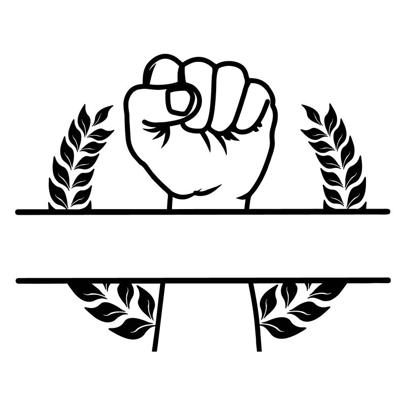 Fist in lukewarm wreath for text