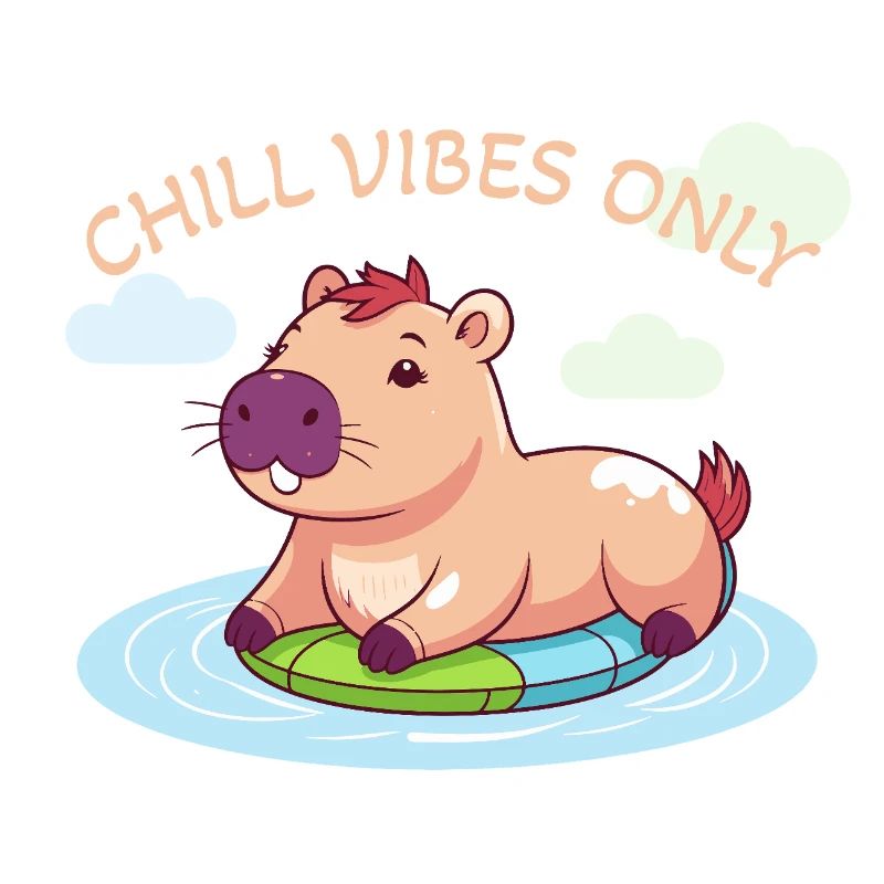Capybara mignon - Capybara sur planche de surf