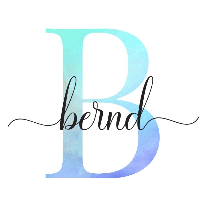 B| Monogram | Name | Bernd | Watercolor