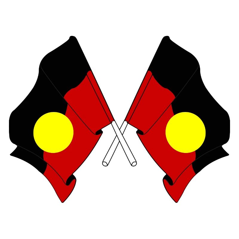 Two flags crossed from Aboriginal people